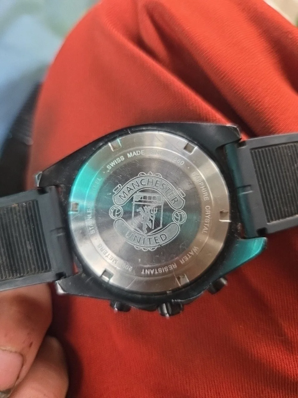 TAG Heuer Black Dial Chronograph Watch with Red Accents